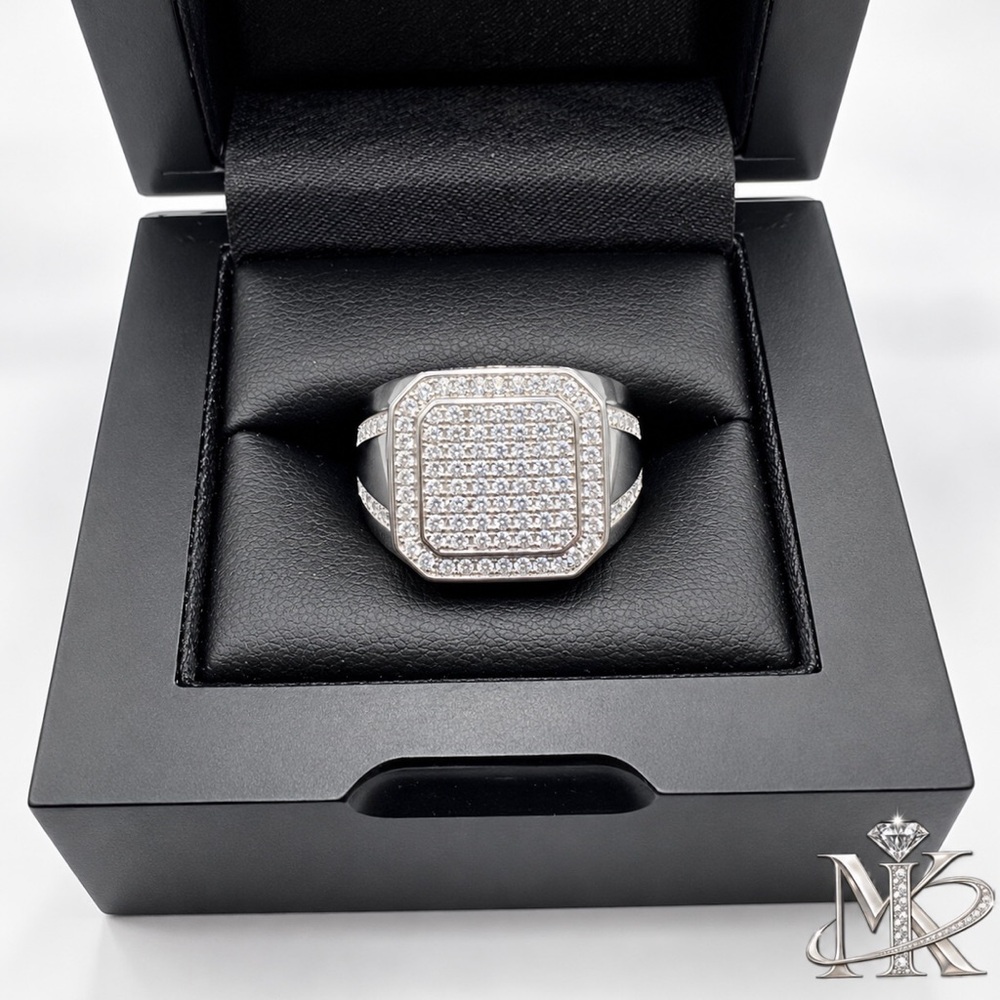 925 Sterling Silver 2.00CTW MOISSANITE Square Men’s Ring Size 9,10 or 11